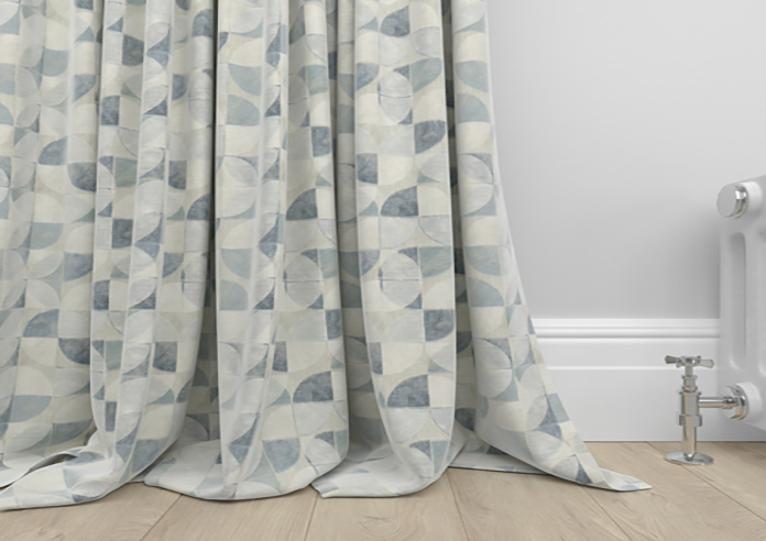 Mosaic Tile, Denim - Made to Measure Curtains - Image 6